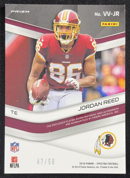 Jordan Reed 2019 Panini Spectra Vested Veterans Auto /50 Redskins Sports Trading Card