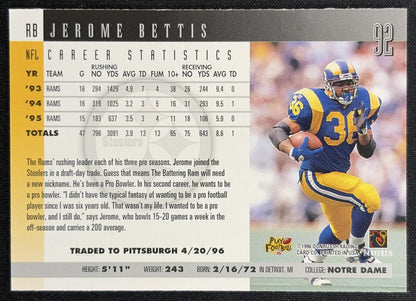 Jerome Bettis 1996 Donruss Steelers Back