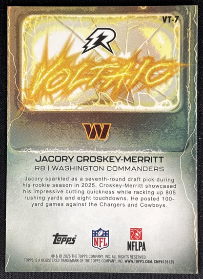 Jacory Croskey-Merritt 2025 Topps Resurgence Voltaic Commanders