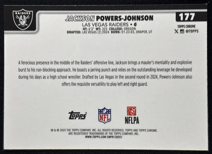 Jackson Powers-Johnson 2025 Topps Chrome Pink Wave Refractor /250 Raiders