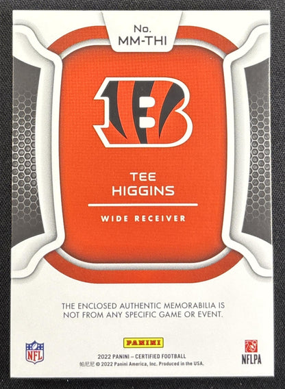 Tee Higgins 2022 Panini Certified Materials Mirror Bronze Etch /50 Bengals