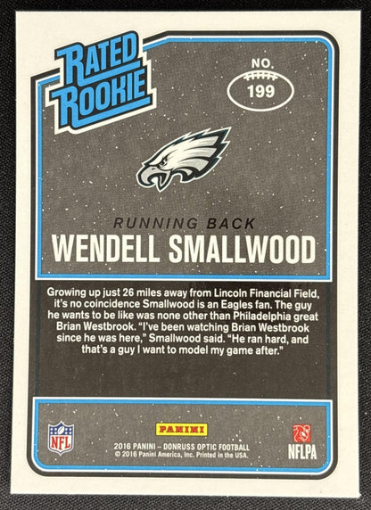 Wendell Smallwood 2016 Panini Donruss Optic Holo Eagles Sports Trading Card
