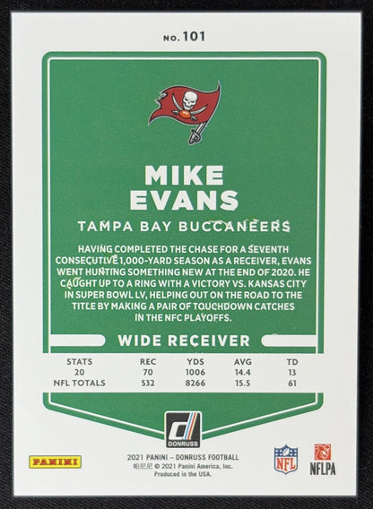 Mike Evans 2021 Panini Donruss Press Proof Premium Buccaneers - Tampa Bay Buccaneers