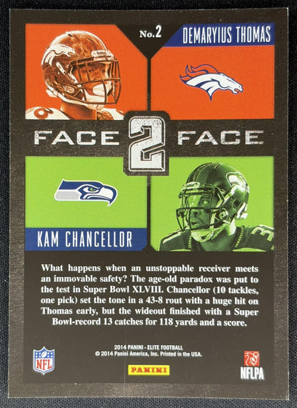 Kam Chancellor Demaryius Thomas 2014 Panini Elite Face 2 Silver - Back