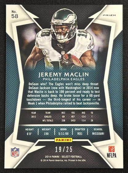 Jeremy Maclin 2014 Panini Select Prizm Purple /25 Eagles Sports Trading Card