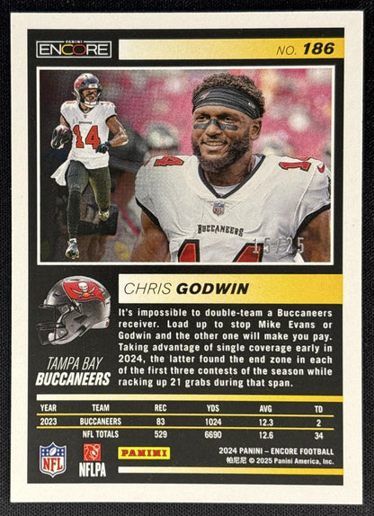 Chris Godwin 2024 Panini Encore Blue /25 Buccaneers back