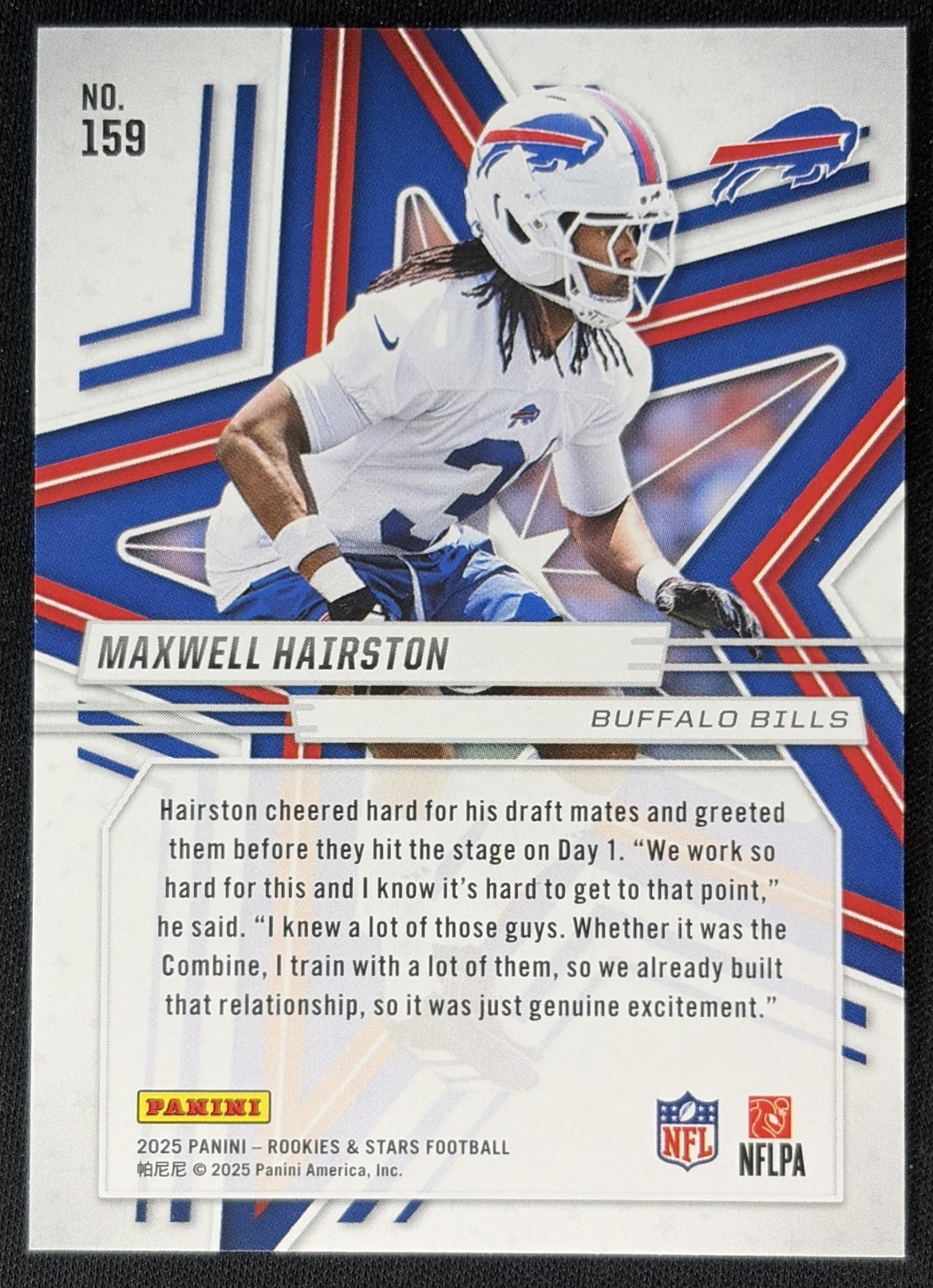 Maxwell Hairston 2025 Panini Rookies & Stars True Blue /149 Bills Sports Trading Cards