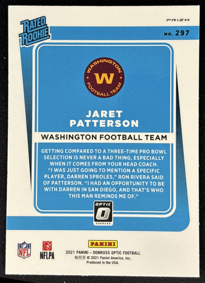 Jaret Patterson 2021 Panini Donruss Optic Pink