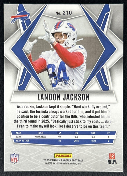 Landon Jackson 2025 Panini Phoenix Red Winter Prizm /399 Bills