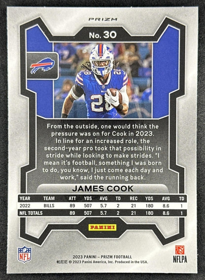 James Cook 2023 Panini Prizm Green Wave Bills Sports Trading Cards