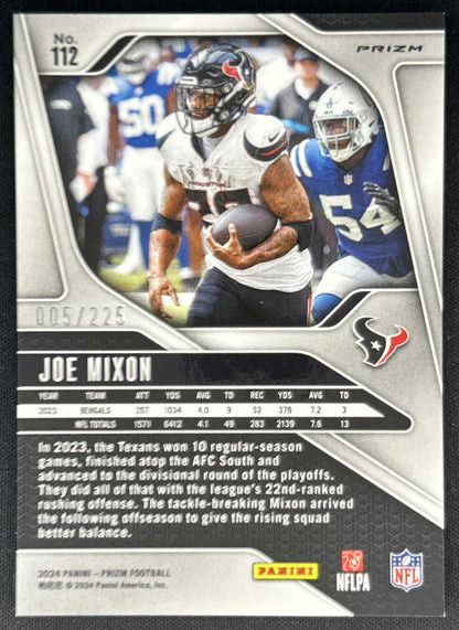Joe Mixon 2024 Panini Prizm Purple Ice /225 Texans back