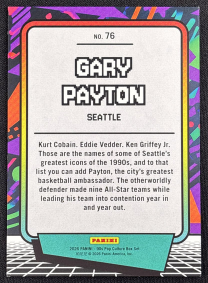 Gary Payton 2026 Panini 90s Pop Culture Yellow /299