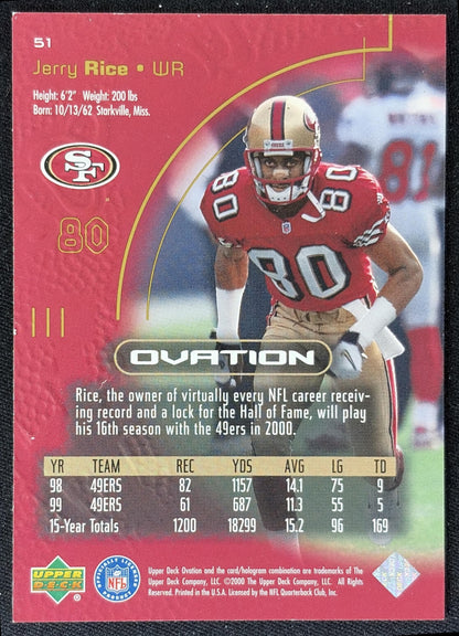 Jerry Rice 2000 Upper Deck Ovation 49ers