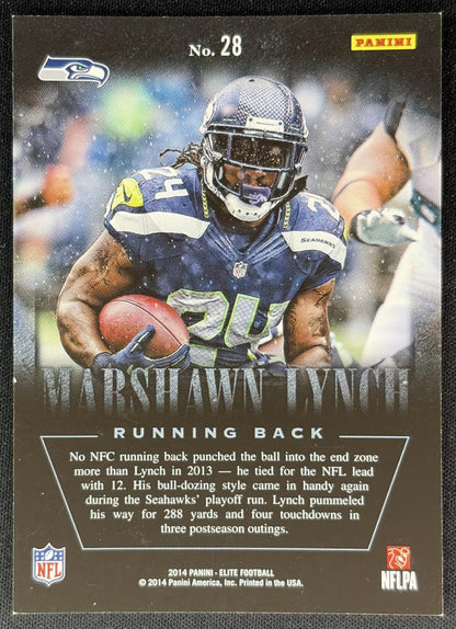 Marshawn Lynch 2014 Panini Elite Legends of the Fall Silver Seahawks - Back