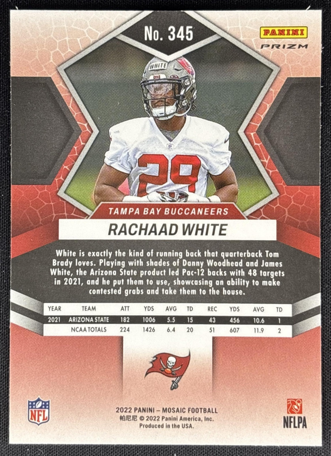 Rachaad White 2022 Panini Mosaic Green Buccaneers Sports Trading Cards