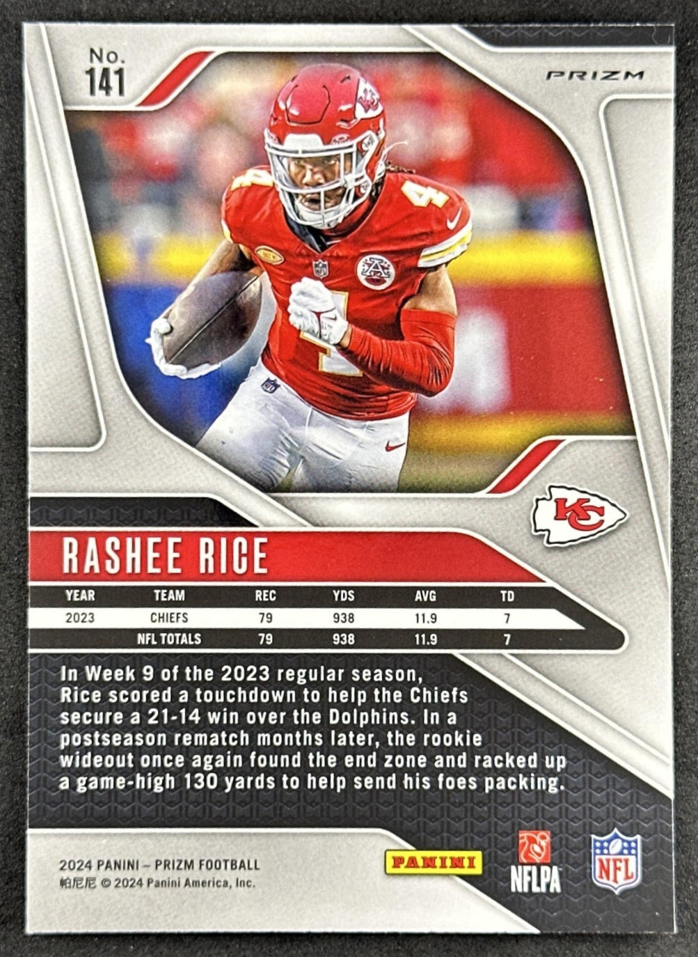 Rashee Rice 2024 Panini Prizm Green Wave Chiefs Sports Trading Cards