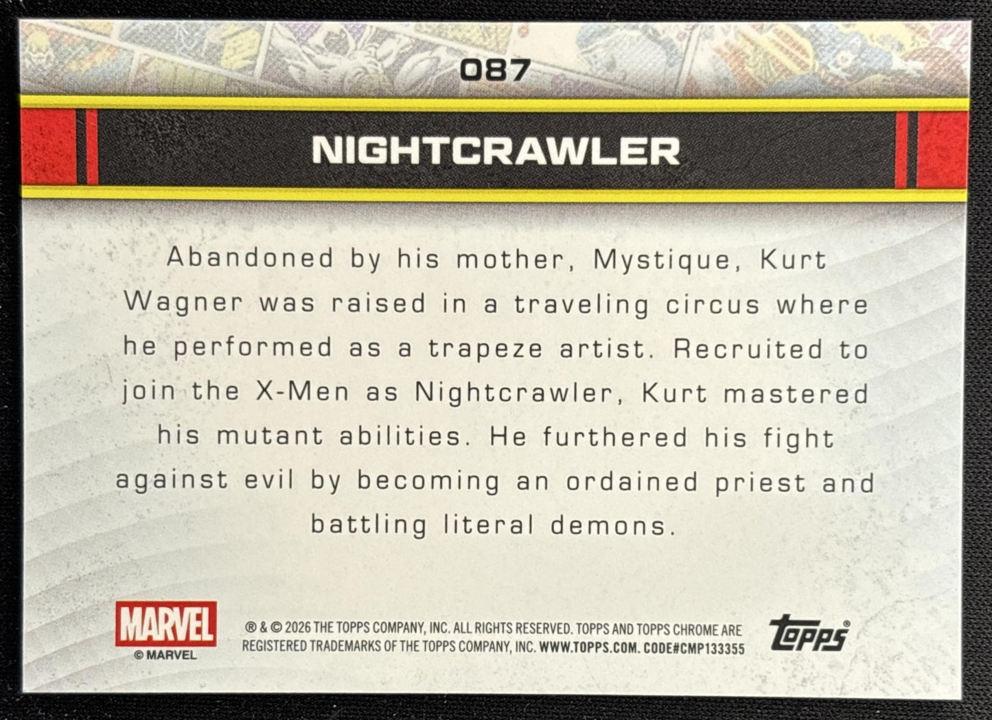 Nightcrawler 2026 Topps Chrome Marvel Comics