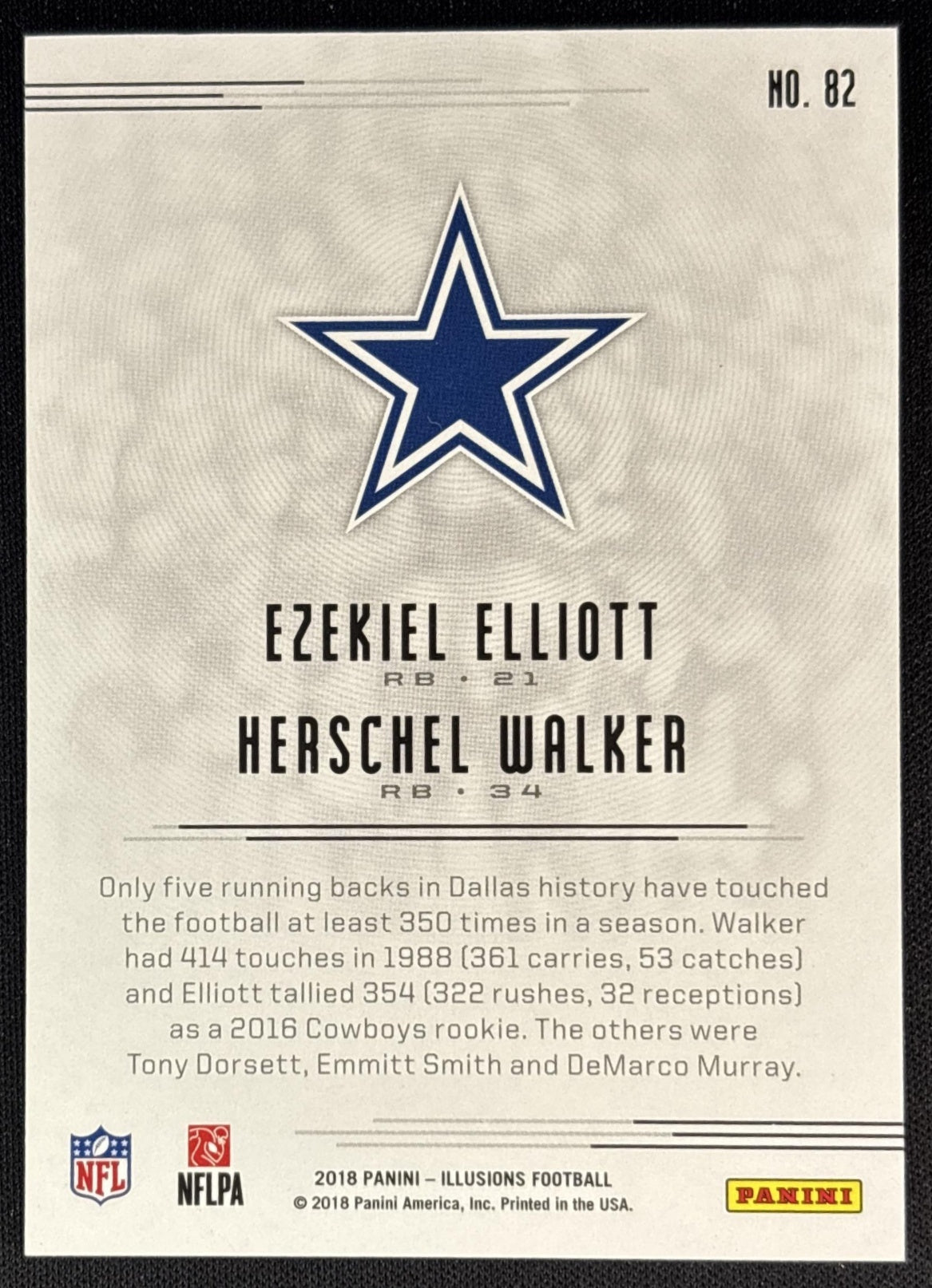 Ezekiel Elliott Herschel Walker 2018 Panini Illusions Gold /499 Cowboys
