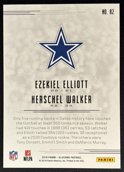 Ezekiel Elliott Herschel Walker 2018 Panini Illusions Gold /499 Cowboys