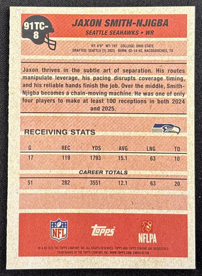 Jaxon Smith-Njigba 2026 Topps 1991 Chrome Mojo Refractor Seahawks