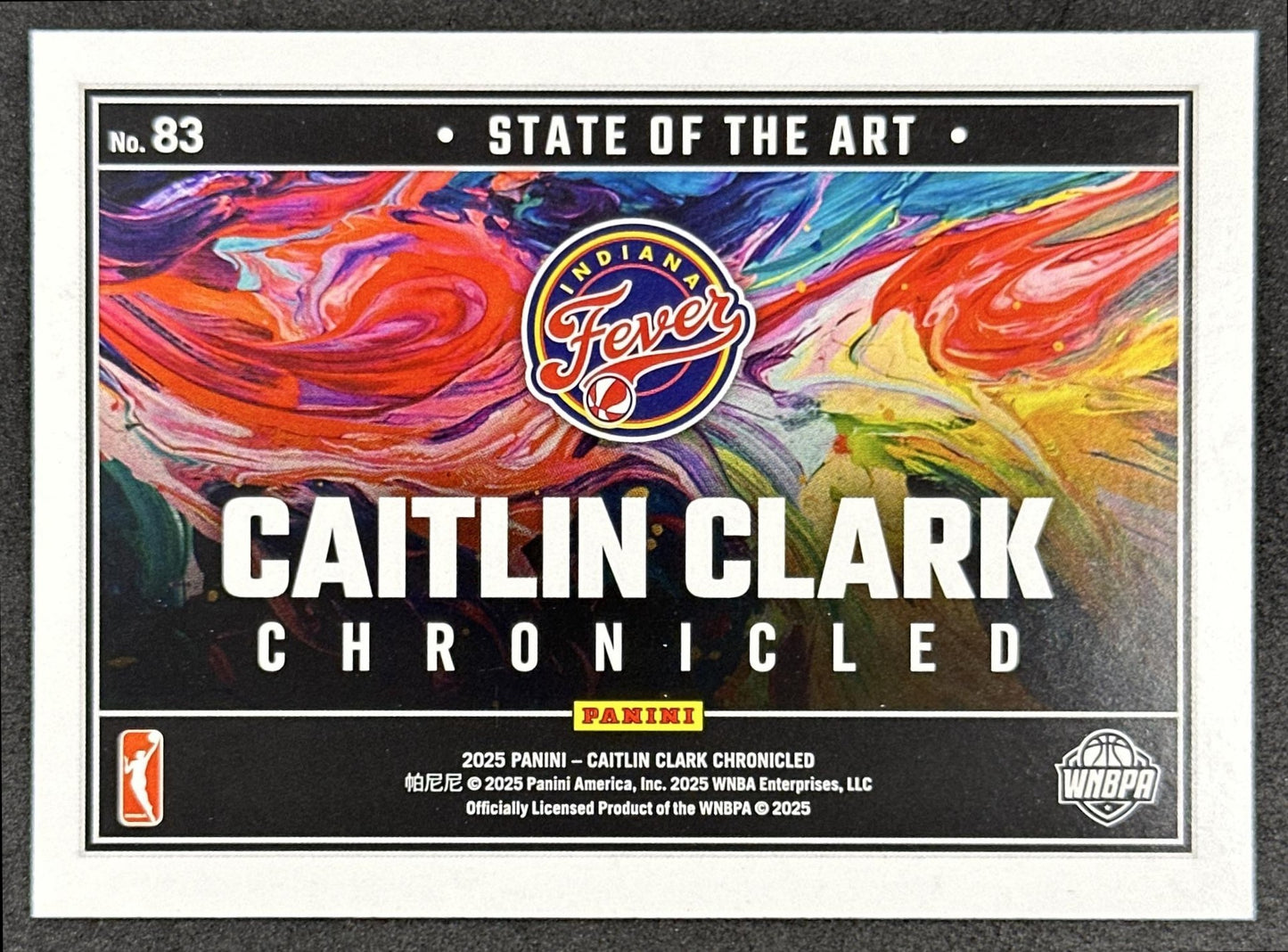 Caitlin Clark 2025 Panini Chronicled State of the Art Red Holo Fever 83 Indiana Fever
