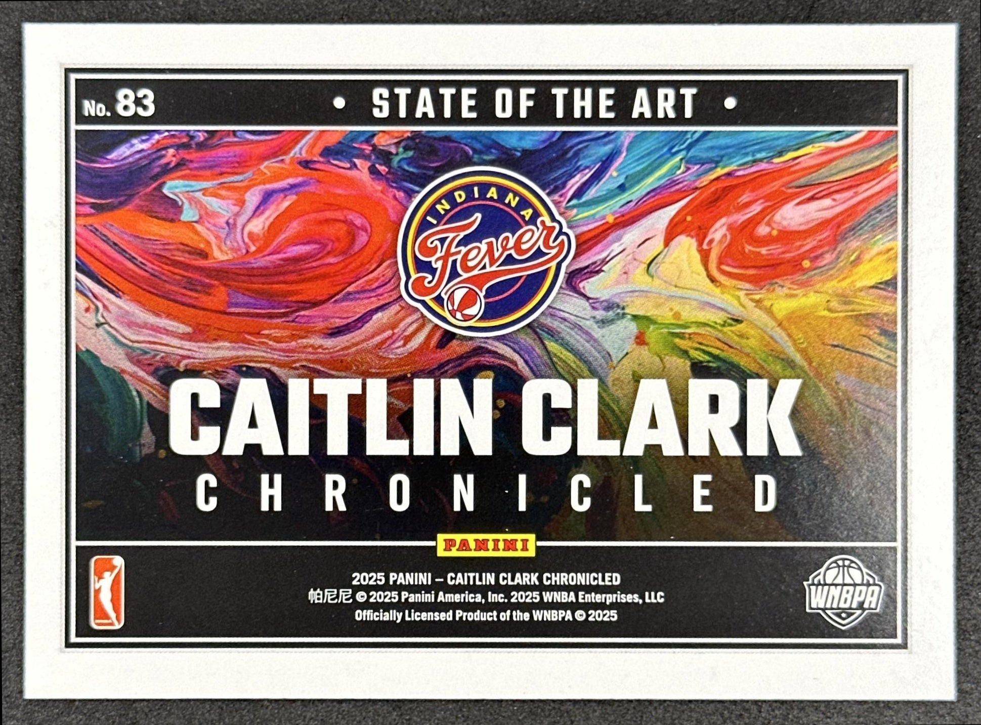 Caitlin Clark 2025 Panini Chronicled State of the Art Red Holo Fever 83 Indiana Fever