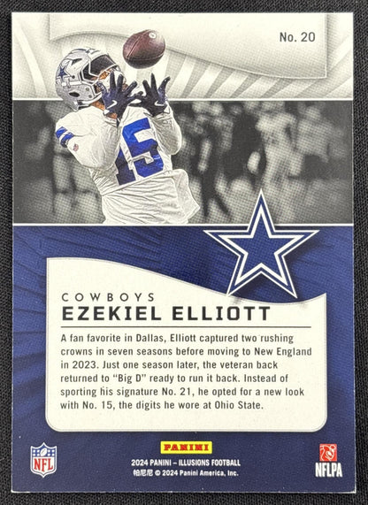 Ezekiel Elliott 2024 Panini Illusions Light Blue Trophy Collection /249 Cowboys