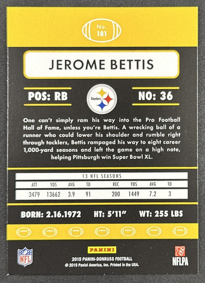 Jerome Bettis 2015 Panini Donruss Steelers Pittsburgh Steelers Sports Trading Card
