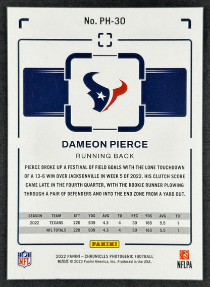 Dameon Pierce 2022 Chronicles Photogenic Texans Eagles Sports Trading Card