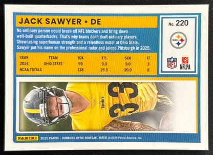 Jack Sawyer 2025 Donruss Optic Rated Rookie Steelers Sports Trading Cards