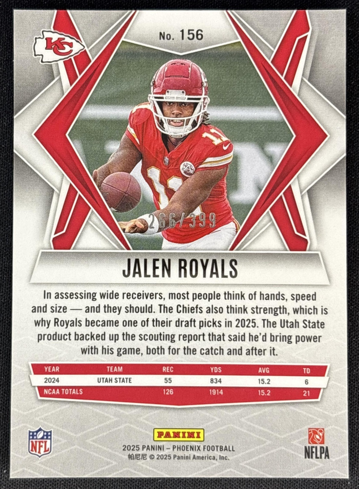 Jalen Royals 2025 Panini Phoenix Red Hyper Prizm /399 Chiefs back