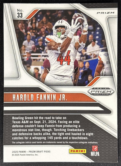 Harold Fannin Jr. 2025 Panini Prizm Draft Picks Red Ice Browns Sports Trading Cards