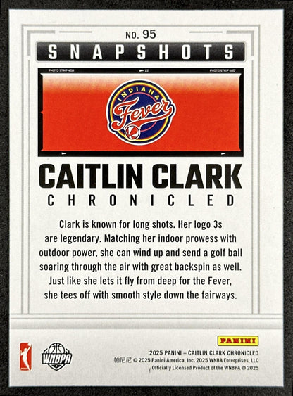 Caitlin Clark 2025 Panini Chronicled Snap Shots Red Cracked Ice Fever 95 Indiana Fever