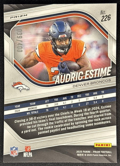 Audric Estime 2025 Panini Prizm Pandora /400 Broncos back