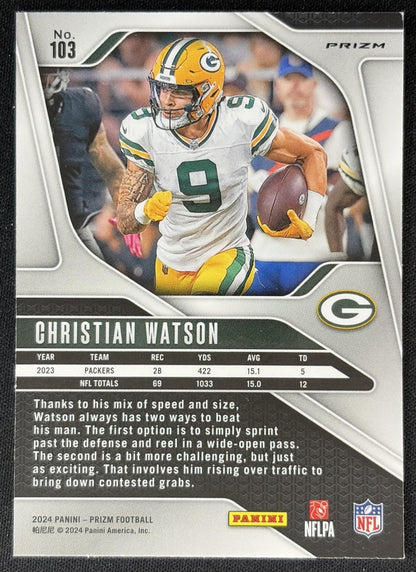 Christian Watson 2024 Panini Prizm Silver Packers back