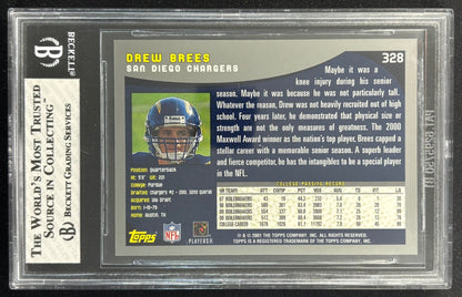 Drew Brees 2001 Topps BGS 8 Rookie Chargers - Back (Wayne Collection)