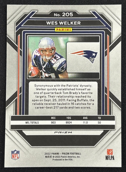 Wes Welker 2022 Panini Prizm Orange Ice Patriots Sports Trading Card