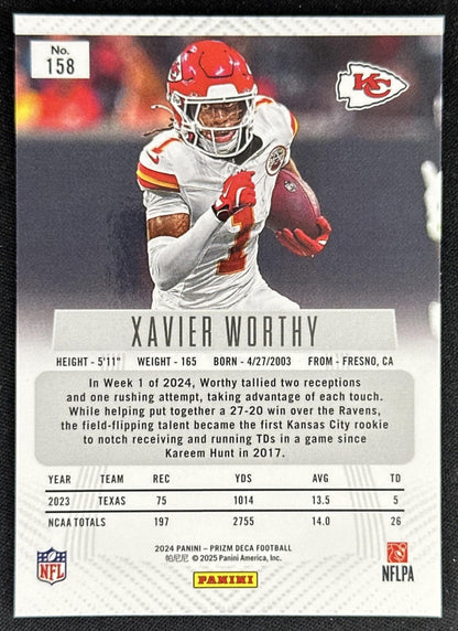 Xavier Worthy 2024 Panini Prizm Deca Chiefs
