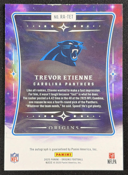 Trevor Etienne 2025 Panini Origins Rookie Auto Panthers