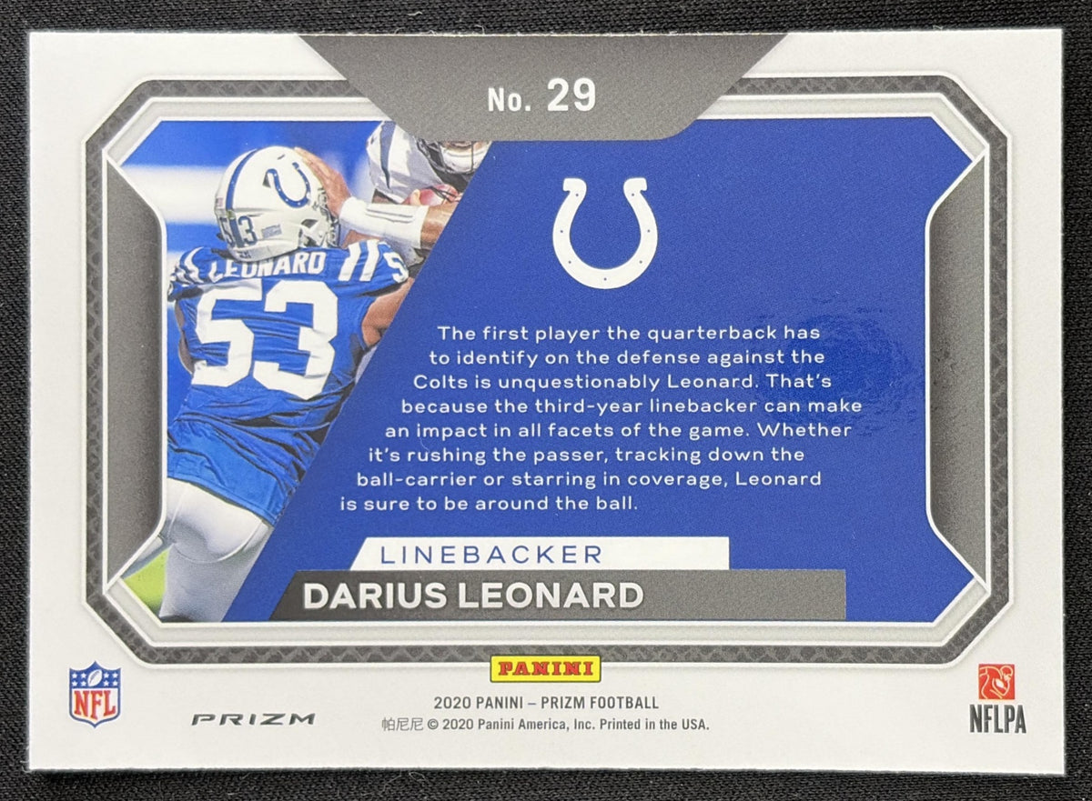 Darius Leonard 2020 Panini Prizm Lockdown Prizms No Huddle Colts