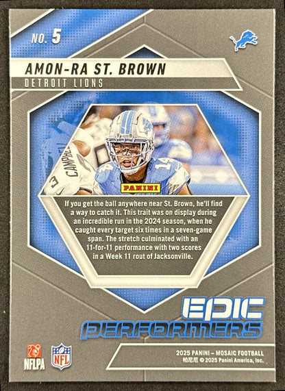 Amon-Ra St. Brown 2025 Panini Mosaic Epic Performers Lions