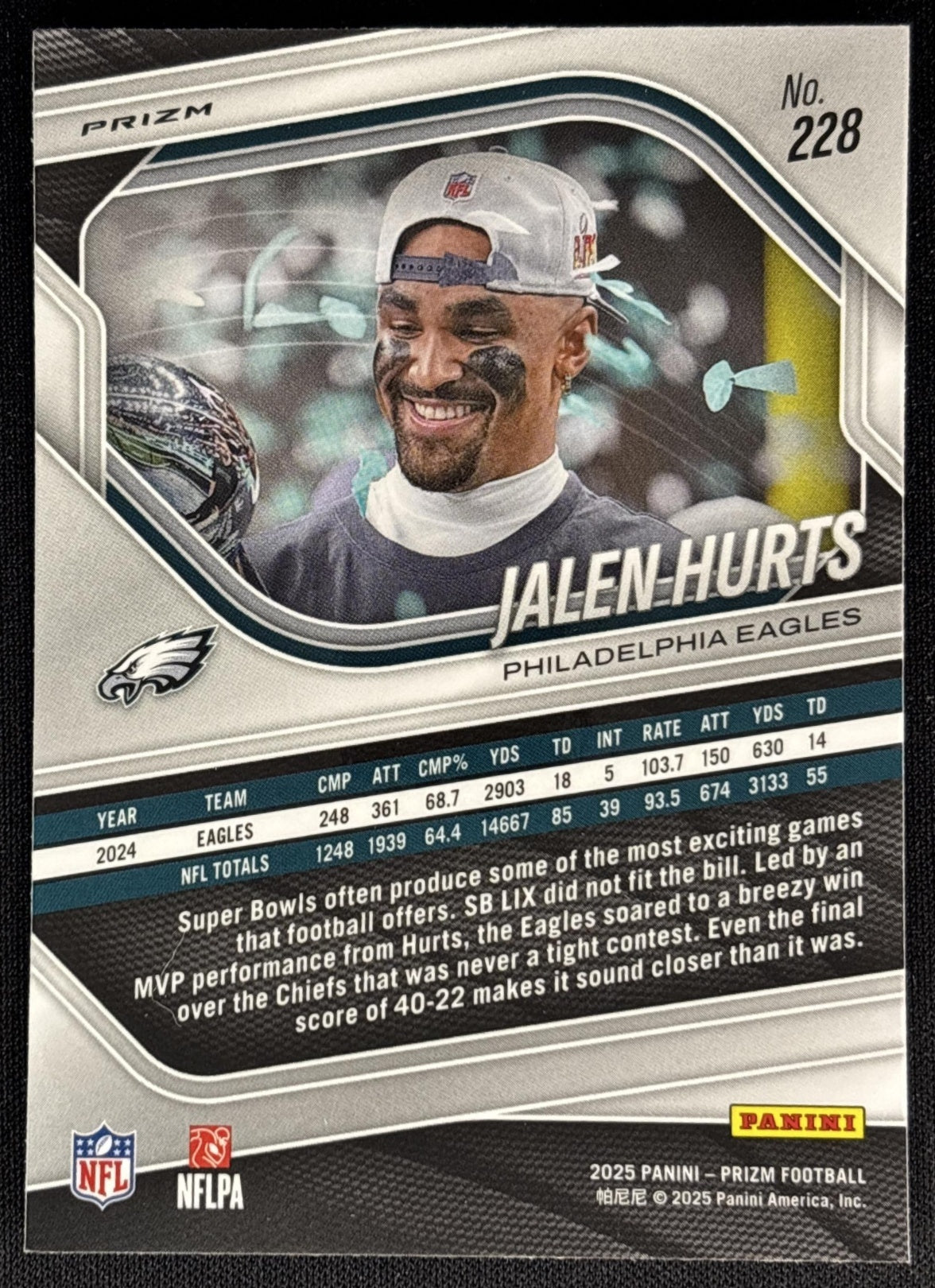 Jalen Hurts 2025 Panini Prizm Neon Green Pulsar Eagles - Philadelphia Eagles