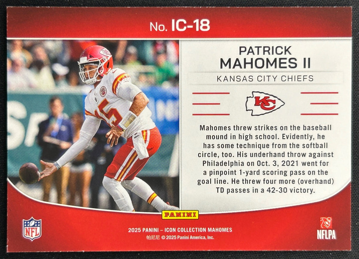 Patrick Mahomes II 2025 Icon Highlights Chiefs Sports Trading Cards