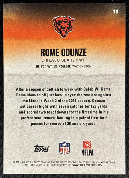 Rome Odunze 2025 Topps Signature Class Veteran Blue & Yellow Foil Bears Sports Trading Cards