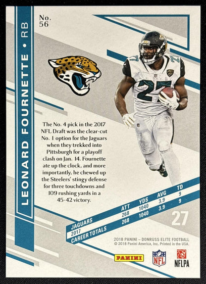 Leonard Fournette 2018 Panini Donruss Elite Purple /99 Jaguars back