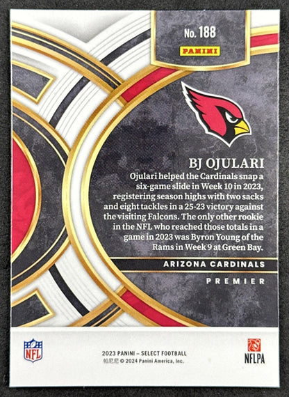 BJ Ojulari 2023 Panini Select Cardinals Back