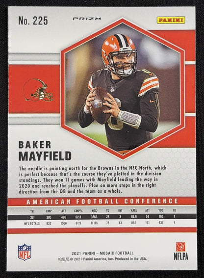 Baker Mayfield 2021 Panini Mosaic Prizm Camo Pink Browns Sports Trading Card