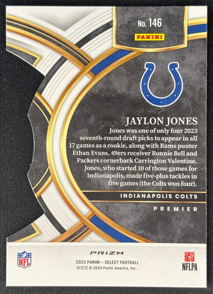 Jaylon Jones 2023 Select Zebra Prizm Die Cut SSP Colts sports trading card