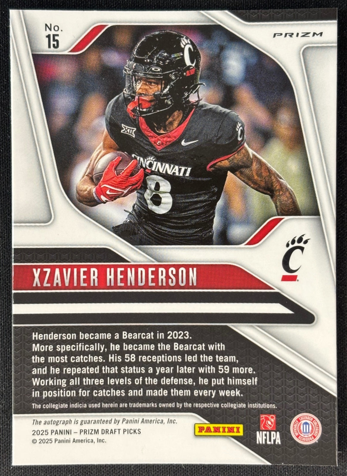 Xzavier Henderson 2025 Prizm Draft Picks Auto Silver Bearcats sports trading card