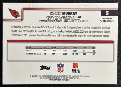 Kyler Murray 2025 Chrome RayWave Refractor Cardinals